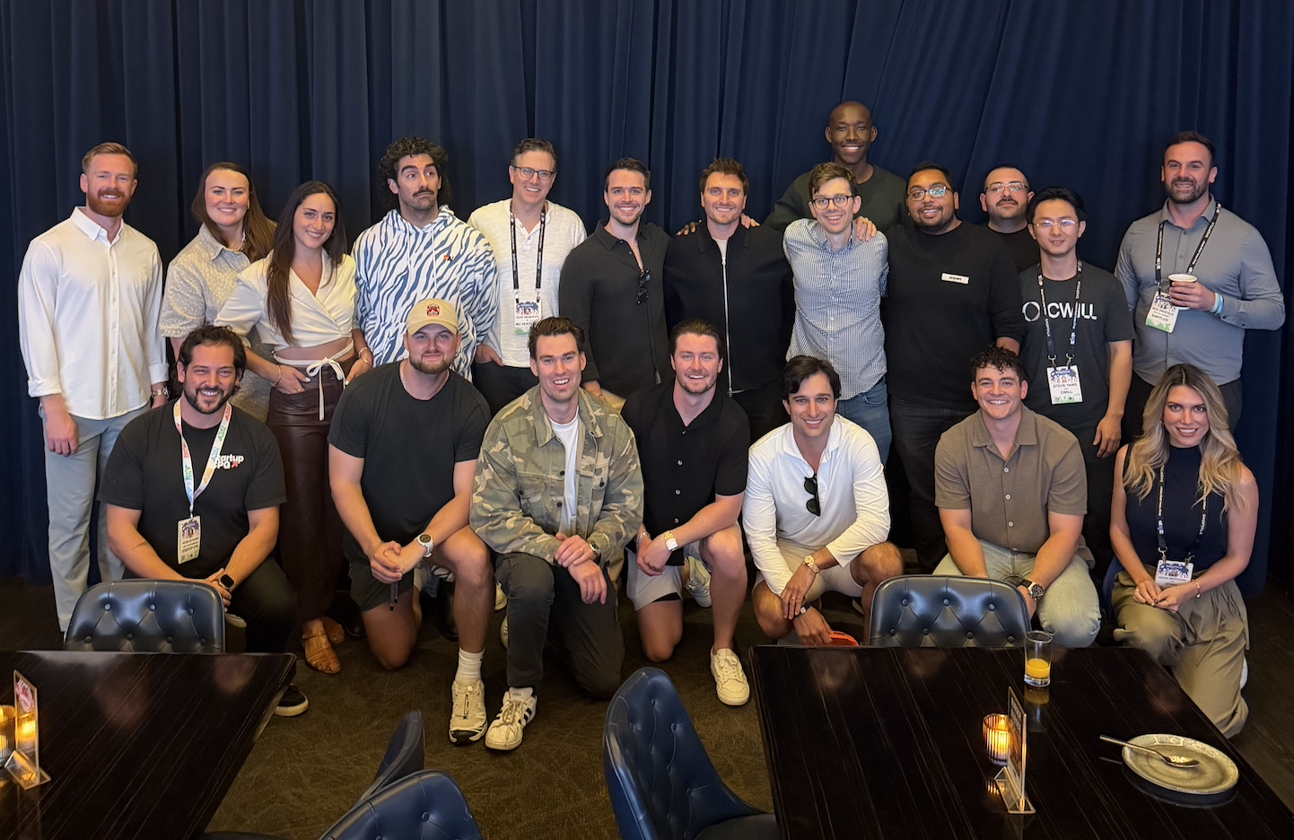 Large conference group photo in two rows